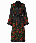 La Rosa Eterna | Women’s Black Rose Floral Robe